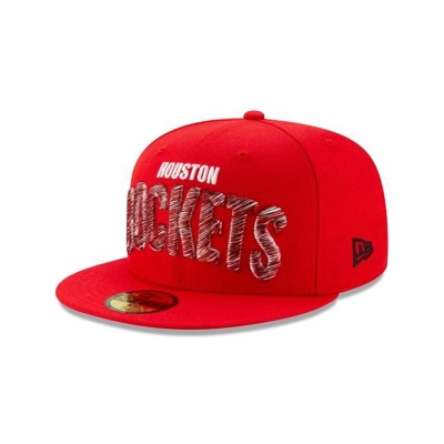 Red Houston Rockets Hat - New Era NBA Raised Threads 59FIFTY Fitted Caps USA7962385